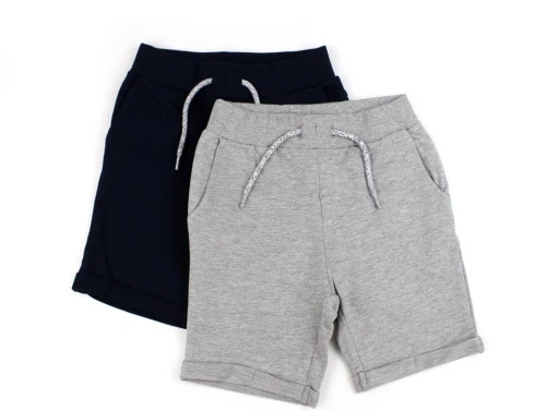 Name It grey melange/dark sapphire sweatshorts (2-pak)